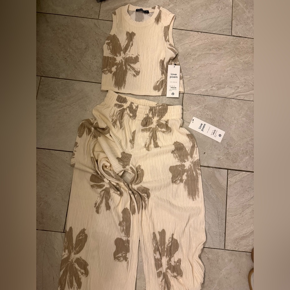 Cream Floral Jumpsuit